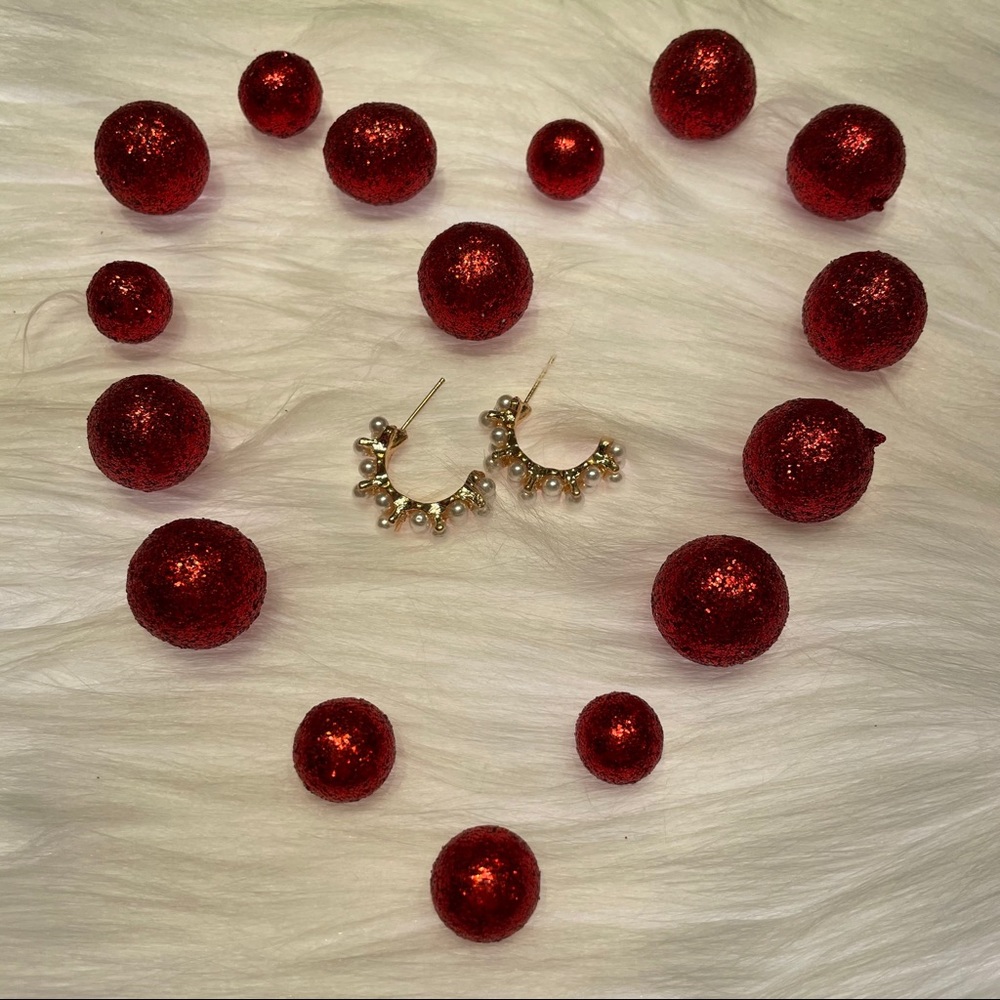 Simulated pearl earrings